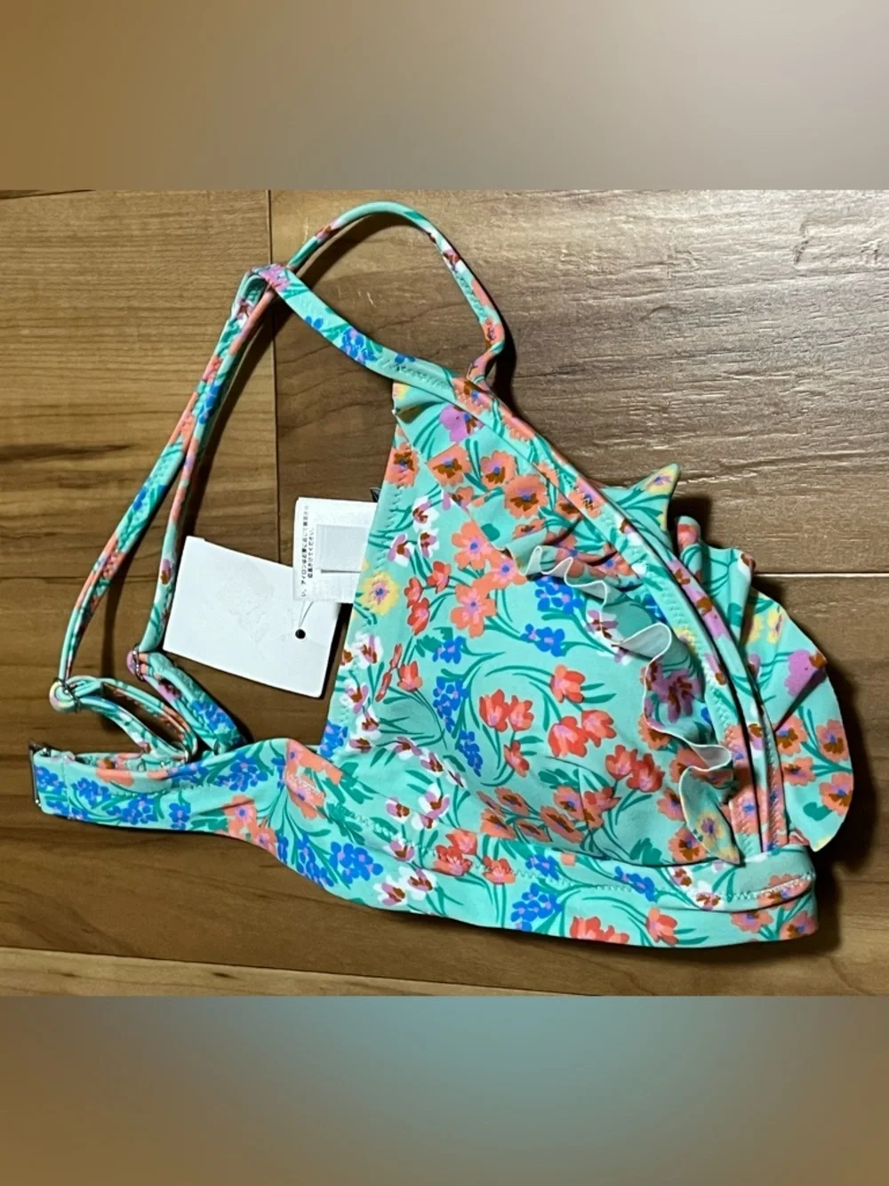 J.Crew Floral Bikini Top Ruffle XXS NWT